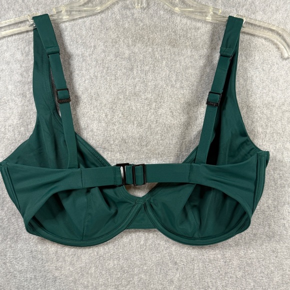 Cuup‎ The Scoop Forest Green Underwire Bikini Swim Top Size 13 - Picture 2 of 3